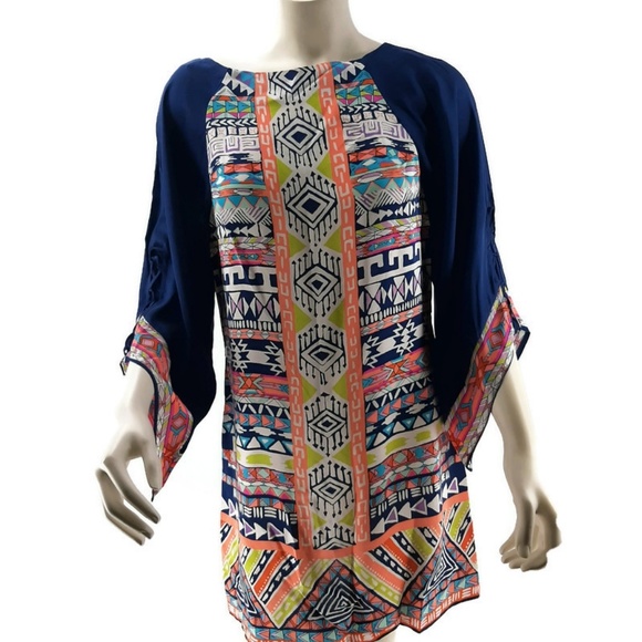 Alice & Trixie silk tribal print shift dress Small - Picture 1 of 6